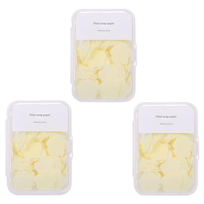 300pcs Portable Hand Washing Soap Sheets, Scented Mini Soap Sheets, Disposable Soluble Soap for Outdoor Travel, Camping, Hiking (Yellow) - color: Yellow