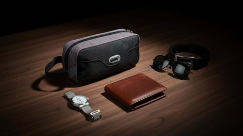 GOX Travel Toiletry Bag Dopp Kit Case for Men Multifunction Packing Organizer Pouch(Black) - color: Black/Grey