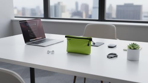 GOX Travel Toiletry Bag, Carry On Small Zipper Pouch, Cosmetic Kit Makeup, Digital Bag, Water Repellent Nylon (Green) - color: Green