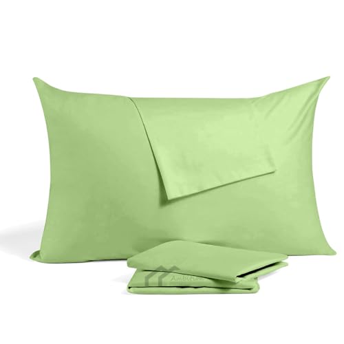 Toddler Travel Small Pillowcase 12x16 Inch Sage Zipper Closer Pillow case Set of 2 PC Travel Pillow Cover 500 Thread Count 100% Egyptian Cotton Decorative Travel Pillow Cover - color: Sage, size: Toddler 12x16