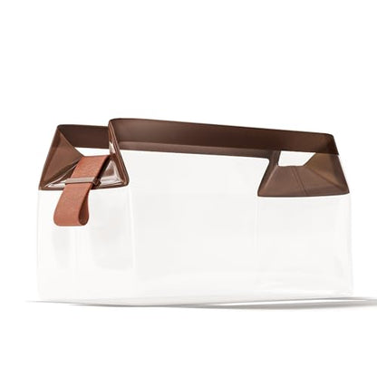 Cadence Parcel - Clear Kit with Magnetic Closure - Durable and Leak-Resistant Travel Toiletry Kit - Extra Large Chestnut Parcel - color: Chestnut, size: Extra Large
