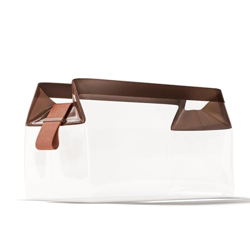 Cadence Parcel - Clear Kit with Magnetic Closure - Durable and Leak-Resistant Travel Toiletry Kit - Extra Large Chestnut Parcel - color: Chestnut, size: Extra Large