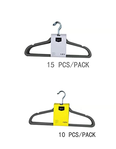 Amazon Basics Slim Velvet Non-Slip Space Saving Suit Clothes Hangers, Closet Organizer, Gray/Silver, 50-Pack - color: Gray/Silver, size: Pack of 50
