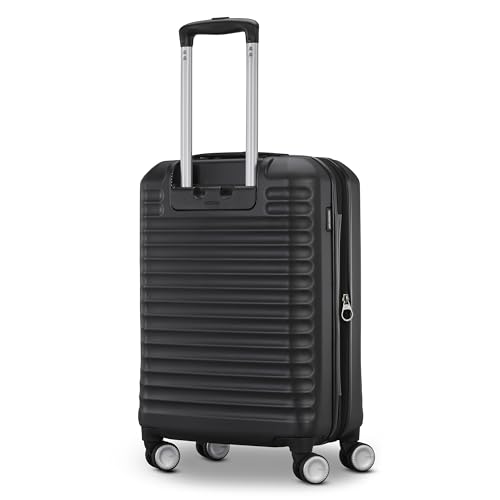 American Tourister Stratum 3.0 Carry-On Spinner, Airline Approved, Durable Hardside Luggage, Expands 1.5", RightHeight™ Adjustable Handle, Black - color: Black, size: Carry-On