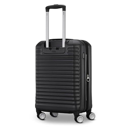 American Tourister Stratum 3.0 Carry-On Spinner, Airline Approved, Durable Hardside Luggage, Expands 1.5", RightHeight™ Adjustable Handle, Black - color: Black, size: Carry-On