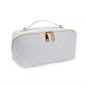 Travel Makeup Bag – Large Cosmetic Organizer with Waterproof PU Leather, Smooth Double Zipper & Tear-Resistant Lining, Toiletry Pouch for Women (White) - color: 02-White