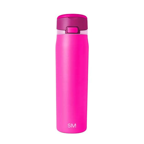 Simple Modern Mesa Loop Water Bottle with Covered Straw and Handle | 24oz Cup Holder Friendly Insulated Stainless Steel Bottles for Travel, Sports and School | Raspberry Vibes - color: -Raspberry Vibes, size: 24 Ounces