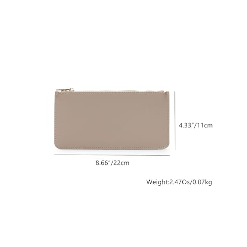 Pencil Pen Case Stationery Case Pouch Bag (Khaki,Faux leather) - color: Khaki/FL