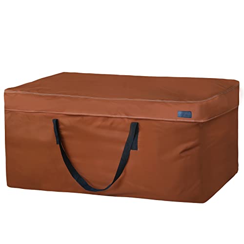NettyPro Outdoor Patio Cushion Storage Bags Water-Resistant Large Storage Bag with Zipper and Handle for Patio Furniture Cushion Christmas Tree 7.5 Ft, 50 x 15 x 25 Inch, Brown - color: Brown, size: 1 Pack-50L x 15W x 25H