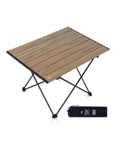 iClimb Ultralight Compact Camping Folding Table with Carry Bag (Nature - L) - color: Nature, size: Large