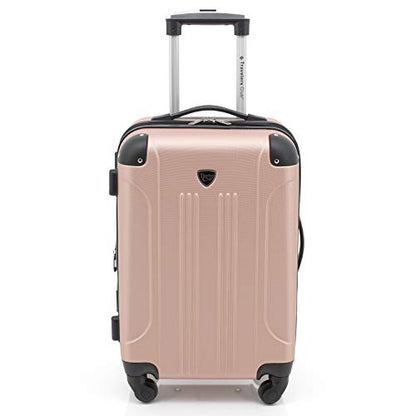 Travelers Club Chicago Hardside Expandable Spinner Luggage, Rose Gold, 3 Piece Set - color: Rose Gold, size: 3 Piece Set