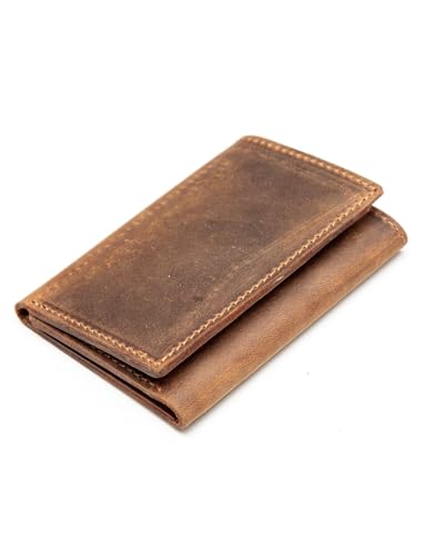 Handcrafted Genuine Leather Wallets, Minimalist Cardholders, and Passport Covers, Handmade Gift - color: Camel, style: Trifold Wallet