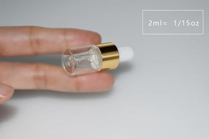 Small Dropper Bottle, 10pcs 2ml Mini Sample Dropper Bottles Mini Makeup Containers for Travel Liquids Tiny Glass - size: 2ml