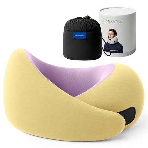 Ostrichpillow Go Neck Pillow, Travel Pillows for Airplanes, Premium Memory Foam Travel Pillow, 360º Ergonomic Design, Asymmetrical Sides, Travel Bag Included, Washable Modal Cover - color: Daydream