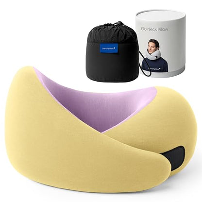 Ostrichpillow Go Neck Pillow, Travel Pillows for Airplanes, Premium Memory Foam Travel Pillow, 360º Ergonomic Design, Asymmetrical Sides, Travel Bag Included, Washable Modal Cover - color: Daydream