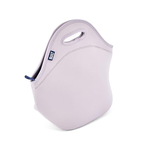 Built Gourmet Getaway Neoprene Lunch Bag - Lavender, Large Capacity Insulated Tote with Zipper & Soft Handles for Work, Travel, Picnics & Lunches - Flexible, Durable & Reusable, Machine Wash - color: Lavender