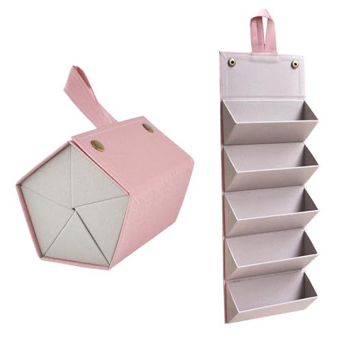 Kenpal Sunglasses Storage Organizer Holder Foldable Travel Case with 5 Slot Compartments for Multiple Glasses - color: Mosaic Pink