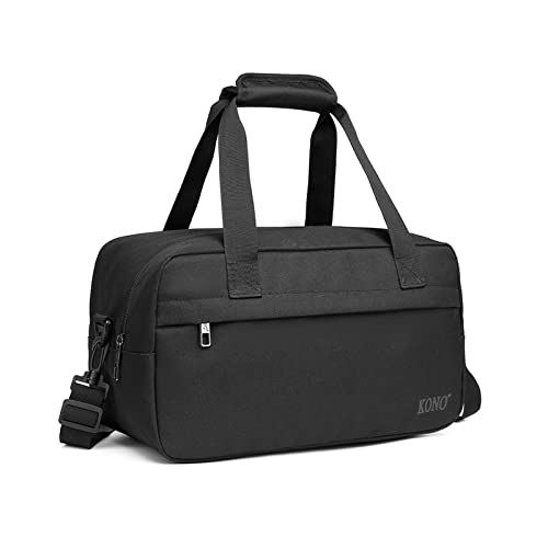 Kono Travel Duffel 20L Under Seat Carry-On Sports Tote Gym Weekender Overnight Bag - 15.75"x9.84"x7.87" Black - color: Black, size: M(15.75in x 9.84in x 7.87in)-20L