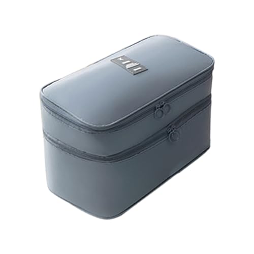 Travel Underwear Organizer – Compact Bra Storage Case, Foldable Lingerie Pouch, Lightweight Multi-Compartment Packing Cube, Portable Toiletry Storage Container, Durablee Luggage Bag | for Holiday - color: Gray