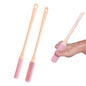 Toe Cleaning Brush with 15.7" Long Handle,Shower Foot Scrubber,No Bending, Ideal for Seniors, Expecting Mothers, Men & Women | Foot Scrubber & Anti-Itch Exfoliating Brush (2 Pack) (Pink) - color: Pink