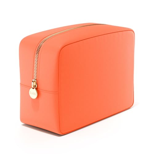 Embla Large Makeup Bag and Waterproof Nylon Travel Toiletry Bag, Large Capacity Cosmetic Zipper Pouch, Orange - color: Peach, size: Large