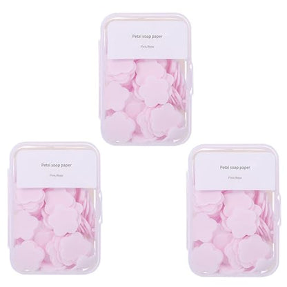 300pcs Portable Hand Washing Soap Sheets, Scented Mini Soap Sheets, Disposable Soluble Soap for Outdoor Travel, Camping, Hiking (Pink) - color: Pink