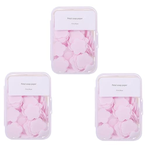 300pcs Portable Hand Washing Soap Sheets, Scented Mini Soap Sheets, Disposable Soluble Soap for Outdoor Travel, Camping, Hiking (Pink) - color: Pink