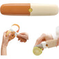 2 in 1 Stainless Steel Fruit & Vegetable Knife, Dual-Use Portable Peeling Knife, Kitchen and travel Specific Fruit Tools (Orange)