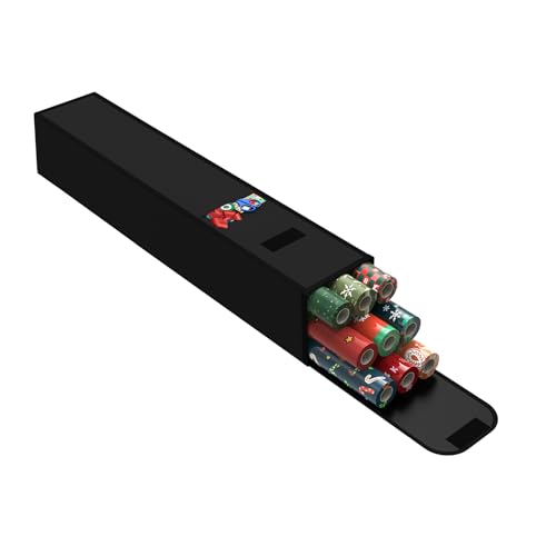 Christmas Wrapping Paper Storage Containers,30 Inch Gift Wrapping Organizer Storage,Fits 9 Standard Rolls of Wrapping Paper,600D Breathable Fabric, Square - color: Black-30in-1p