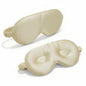 Silk Eye Mask for Sleeping 100% Mulberry Silk Women Men Blindfold,3D Luxury Travel Smooth Elastic Strap Eye Masks Breathable Cooling Soft Night Sleep Work Eyeshade Cover,Beige - color: Beige