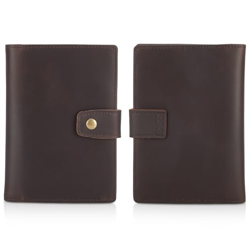 Polare Slim RFID Blocking Leather Passport Holder Travel Bifold Wallet For Men (Dark Brown(Snap Version)) - color: Dark Brown(Snap Version)