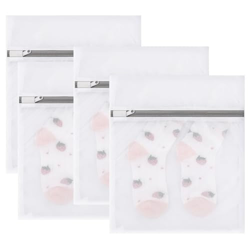 Laundry Bags Mesh Wash Bags, Lingerie Bag for Washing Delicates, White Net, 4S - size: 4S(10x12")