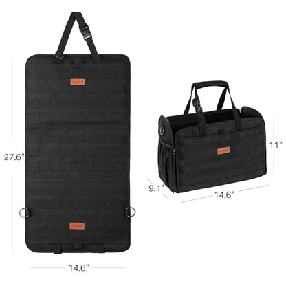 Seat Back Organizer & camping bag Convertible Front Seat Organizer Bag with Shoulder Strap, 2 in 1 Tactical Car MOLLE Panel Back Seat Car Organizer for All Vehicles