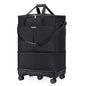 Large Capacity Rolling Duffle Bag with Detachable Wheels,Expandable Foldable Suitcase for Travel,Collapsible Luggage Duffel Overnight Weekend Bags without Telescoping Handle - color: Black