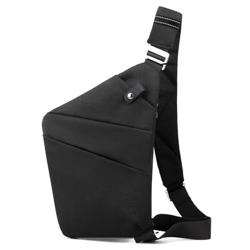 Anti Theft Travel Bag, One Shoulder Large Capacity Cross-body Bag Chest Fashion Lightweight Sling Bags for Travel Sports - color: Black, style: Right Shoulder