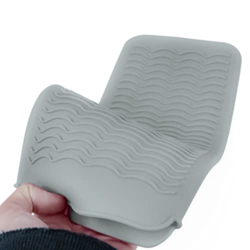 1Pack Silicone Heat Resistant Mat Pouch for Hair Straightener, Curling Iron, Flat Iron and Hot Hair Tools Grey - color: Grey, size: 1 Pack
