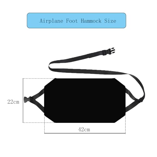 Airplane Foot Hammmock for Plane Travel Accessories Ajustable Foot Rest for Airplane Gadgets,Travel Essentials for Flight Plane,Office,Desk (Black)