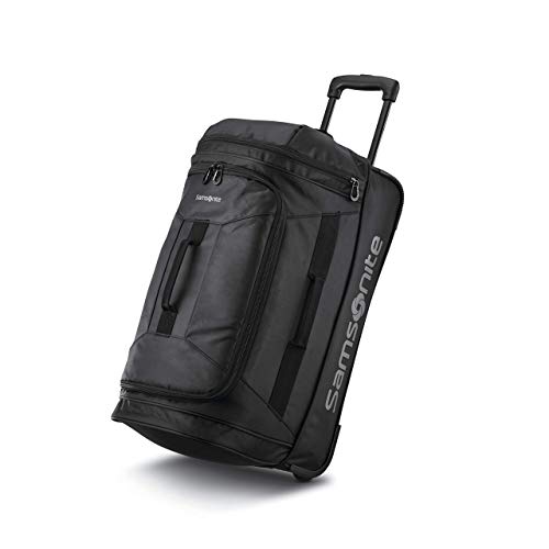 Samsonite Andante 2 Wheeled Duffel Bag – 22-Inch Durable Rolling Luggage with Inline Skate Wheels, Push-Button Handle & Spacious Compartments – Travel-Friendly and Lightweight - All Black - color: All Black, size: 22-Inch