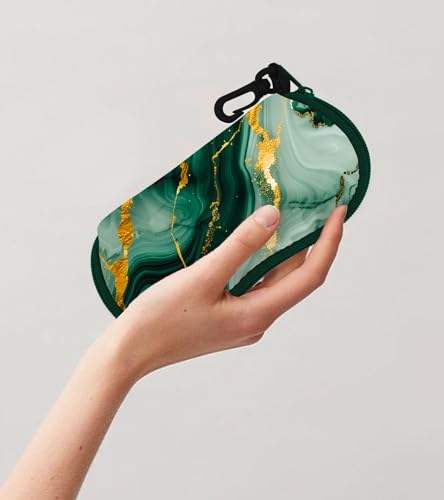Sunglasses Case Soft Glasses Cases for Women Pouch Eyeglass Bag Eye Glass Kids Girls Sun Glasses Cute Kawaii - color: Marble Green