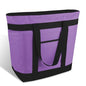 mosago Insulated Grocery Tote Bags, Large Reusable Cooler Bags with Zipper, Leakproof Thermal Shopping Bags for Food Delivery, Beach, Travel, Uber Eats & Picnic, Collapsible Personalized, Purple - color: Purple
