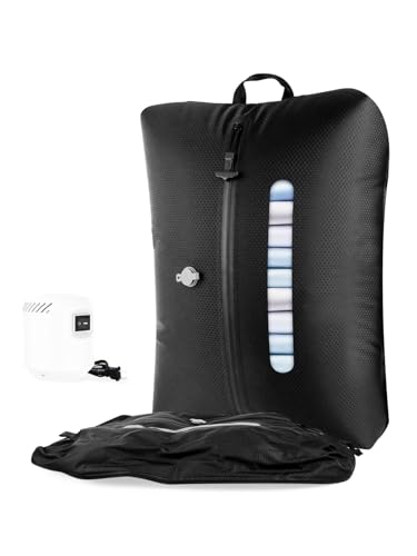 AIDONS Vacuum Travel Bags with Pump - Reusable Vacuum Compression Bags, 420D Reinforced Nylon - Tear Resistant, IP67 Waterproof & Odor-isolating, Space Saver Travel Pack Vacuum Kit(Black 33L 1PC+Pump) - color: Black, size: 1PC+Pump