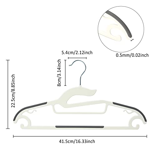 Tinfol Plastic Hangers 30Pack, Heavy Duty Dry Wet Clothes Hangers with Non Slip Pad, 16.3inch Space Saving Hanger, 360° Swivel Silver Hook for Shirts Pants Underwear Sweaters - color: Gray, size: 30 Pack