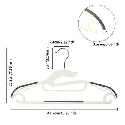 Tinfol Plastic Hangers 30Pack, Heavy Duty Dry Wet Clothes Hangers with Non Slip Pad, 16.3inch Space Saving Hanger, 360° Swivel Silver Hook for Shirts Pants Underwear Sweaters - color: Gray, size: 30 Pack