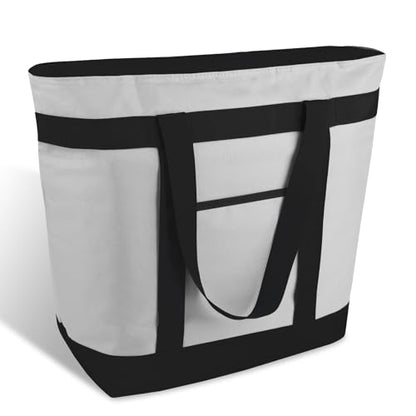 mosago Commercial Insulated Food Delivery Bag 39L, Heavy Duty Thermal Catering Tote with Zipper, Leakproof Hot & Cold Transport Bag for Restaurant & Professional Drivers, Grey - color: Gray