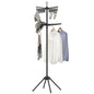 SONGMICS 2-Tier Clothes Drying Rack, 72-Inch Folding Laundry Drying Rack with 3 Rotatable Arms for Hangers, 24 Clips, Stainless Steel, for 27 Pieces of Clothes, Black ULLR512B01 - color: Black, style: 2-Tier-Clip