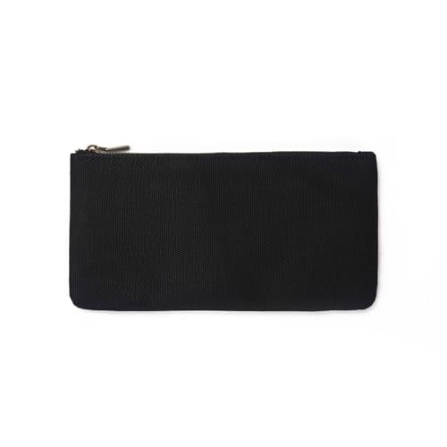 Canvas Pencil Pen Case Stationery Case Pouch Bag(Black, S) - color: Black