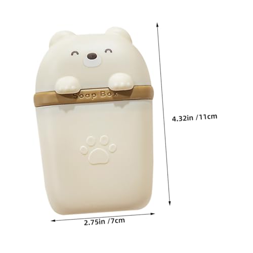 Portable Soap Holder with Lid Leakproof Travel Soap Container for Shower and Camping Creative Bear Design Multiuse Box with Drainage and Items