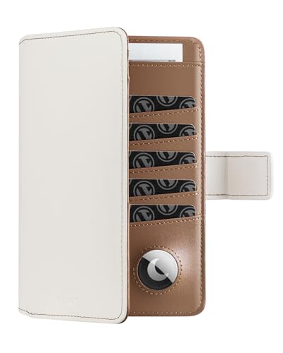 VULKIT Passport Holder with Airtag Holder RFID Blocking Passport Wallet Travel Leather Passport for Women(Beige Brown) - color: Beige Brown