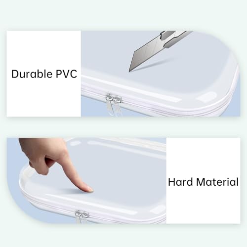 Clear Hard Shell Zipper Case,6PCS Transparent Clear Zipper Pouches,Hard Side Plastic Case Set,Portable Travel Storage Organizer Bins - color: 6pcs-BK-LMS