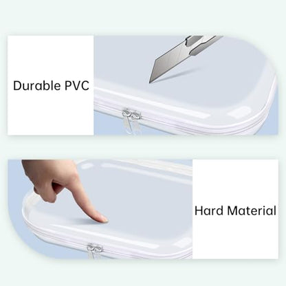 Clear Hard Shell Zipper Case,3PCS Transparent Clear Laser Zipper Pouches,Hard Side Plastic Case Set,Portable Travel Storage Organizer Bins - color: 3pcs-Green-LMS-Laser